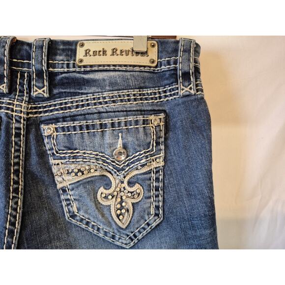 Sold! Rock Revival Womens Embellished Easy Straight Jeans 29 X 30 - Picture 7 of 8
